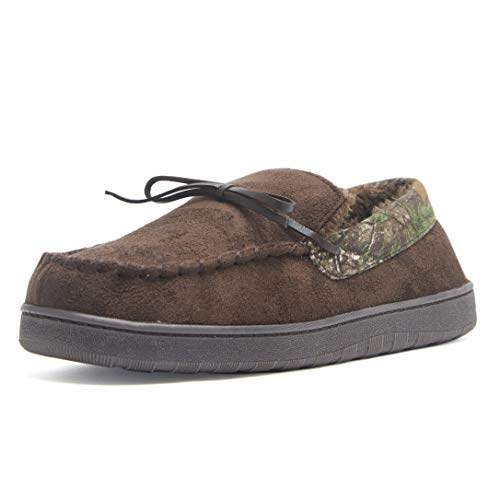 Realtree Herren Memory Foam Camo Moccasin House Slipper Indoor/Outdoor Penny Loafer, Braun Camouflage von Realtree