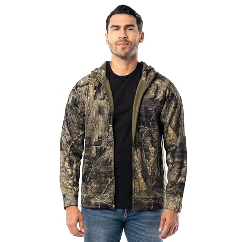 Realtree Herren Performance Bonded Fleece Zip Hoodie Kapuzenpullover, Echtholz, XXL von Realtree