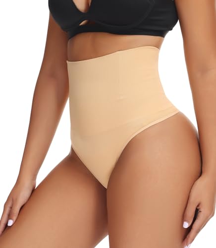 Reamphy Miederslip Damen Bauchweg Unterhose Shapewear Tanga Slip Unterwäsche Bauch Weg Miederhose Hoher Taille String Miederpants Bauchkontrolle Figurformende Shaping Body Shaper von Reamphy