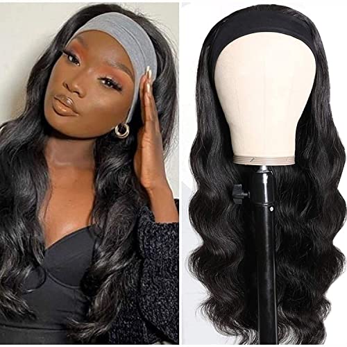 Headband Wigs for Black Women Body Wave Headband Wig Human Hair Wigs Brazilian Virgin Hair Glueless Wig Wear and Go Headband Wig 150% Density (18" Headband wigs) von Rebasar