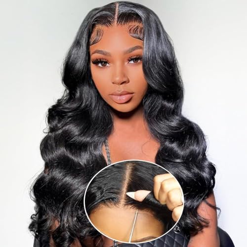 Wear and Go Glueless Wigs Human Hair Pre Plucked Pre Cut for Beginner Body Wave Lace Front Wig Human Hair 180% Density 4x4 Lace Closure Wigs Echthaar Perücke For Women 24 Zoll von Rebasar