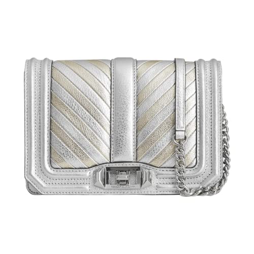 Rebecca Minkoff Damen Chevron Gesteppte Kleine Love Crossbody Umhängetasche, Mehrfarbig/Silber von Rebecca Minkoff