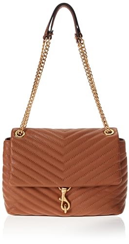 Rebecca Minkoff Damen Edie Flap Shoulder Bag Umhängetasche, Karamelllo/antikes Messing von Rebecca Minkoff