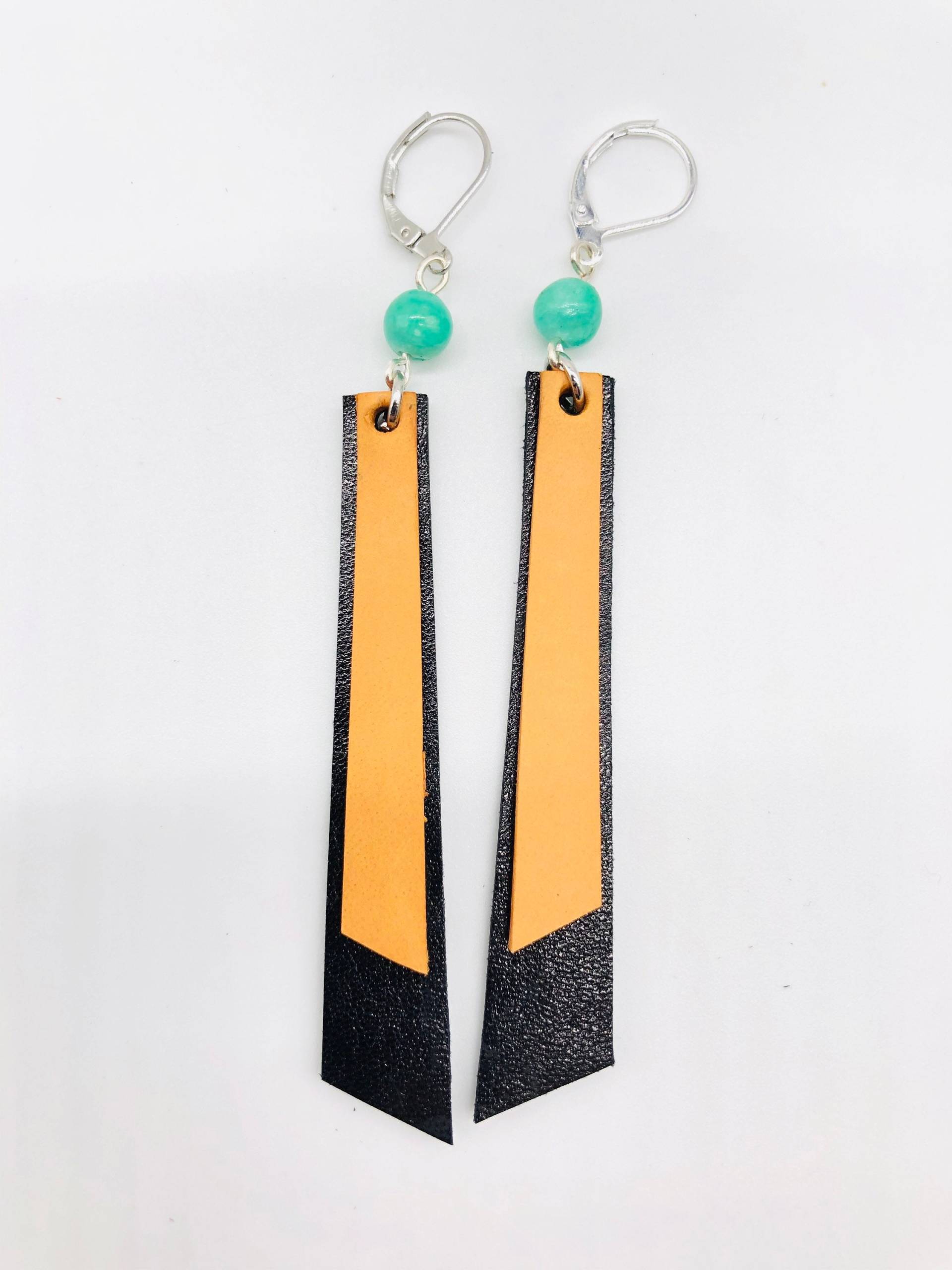 Moderne Lederohrringe Im Designer-stil von RebeccaMalcomLthrWks