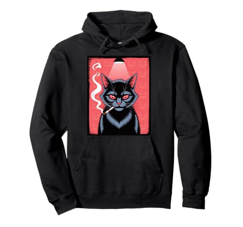 Lustiger Spruch Rauchende Katze Rote Augen Grunge Attitude Damen Herren Pullover Hoodie Lustiger Spruch Rauchende Katze Rote Augen Grunge Attitude Damen Herren Pullover Hoodie von Rebel Feline Humor Gothic Indie Punk Streetwear