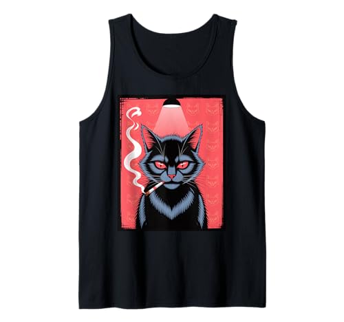 Lustiger Spruch Rauchende Katze Rote Augen Grunge Attitude Damen Herren Tank Top Lustiger Spruch Rauchende Katze Rote Augen Grunge Attitude Damen Herren Tank Top von Rebel Feline Humor Gothic Indie Punk Streetwear