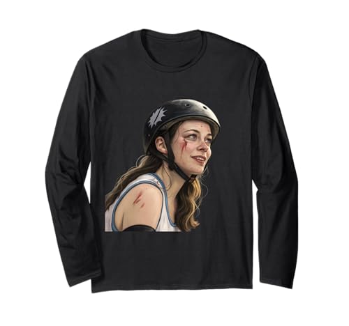 Intensives Roller-Derby-Artwork „Brave Warrior“ für Mädchen Langarmshirt Intensives Roller-Derby-Artwork „Brave Warrior“ für Mädchen Langarmshirt von Rebel Feminist Spirit Collective