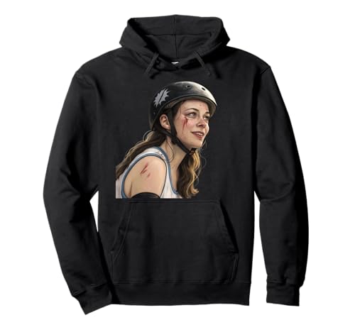 Intensives Roller-Derby-Artwork „Brave Warrior“ für Mädchen Pullover Hoodie Intensives Roller-Derby-Artwork „Brave Warrior“ für Mädchen Pullover Hoodie von Rebel Feminist Spirit Collective