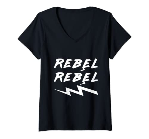 Damen Awesome & Cool Rebel Rebel T-Shirt mit V-Ausschnitt von Rebel Rebel