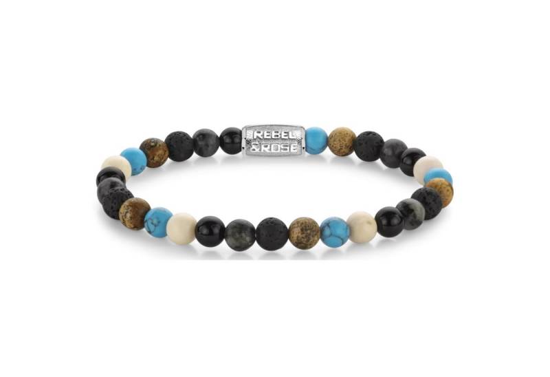 Rebel & Rose Armband Armband Edelstein Achat, Larvikit, Lavastein, Bild Jaspis, Turqurenit von Rebel & Rose