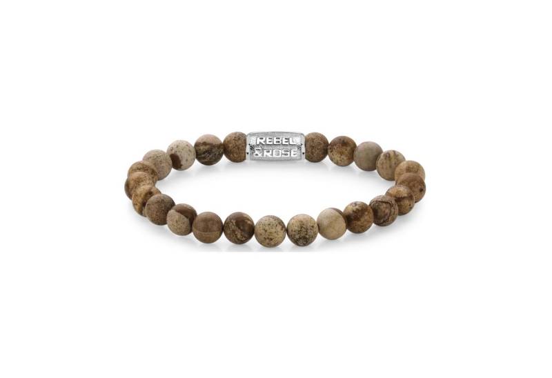 Rebel & Rose Armband Armband aus 8mm großen Edelsteinen Bild Jaspis mit Metallverschluss von Rebel & Rose