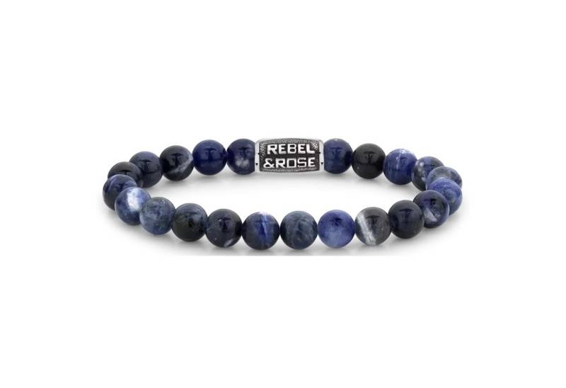 Rebel & Rose Armband Armband aus 8mm großen Edelsteinen Sodalit mit Metallverschluss - von Rebel & Rose