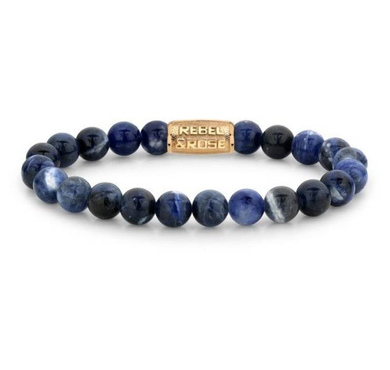 Rebel & Rose Armband Mitternachtsblaues Gold-Perlenarmband RR-80094-G - Größe: 16,5 cm - S von Rebel & Rose