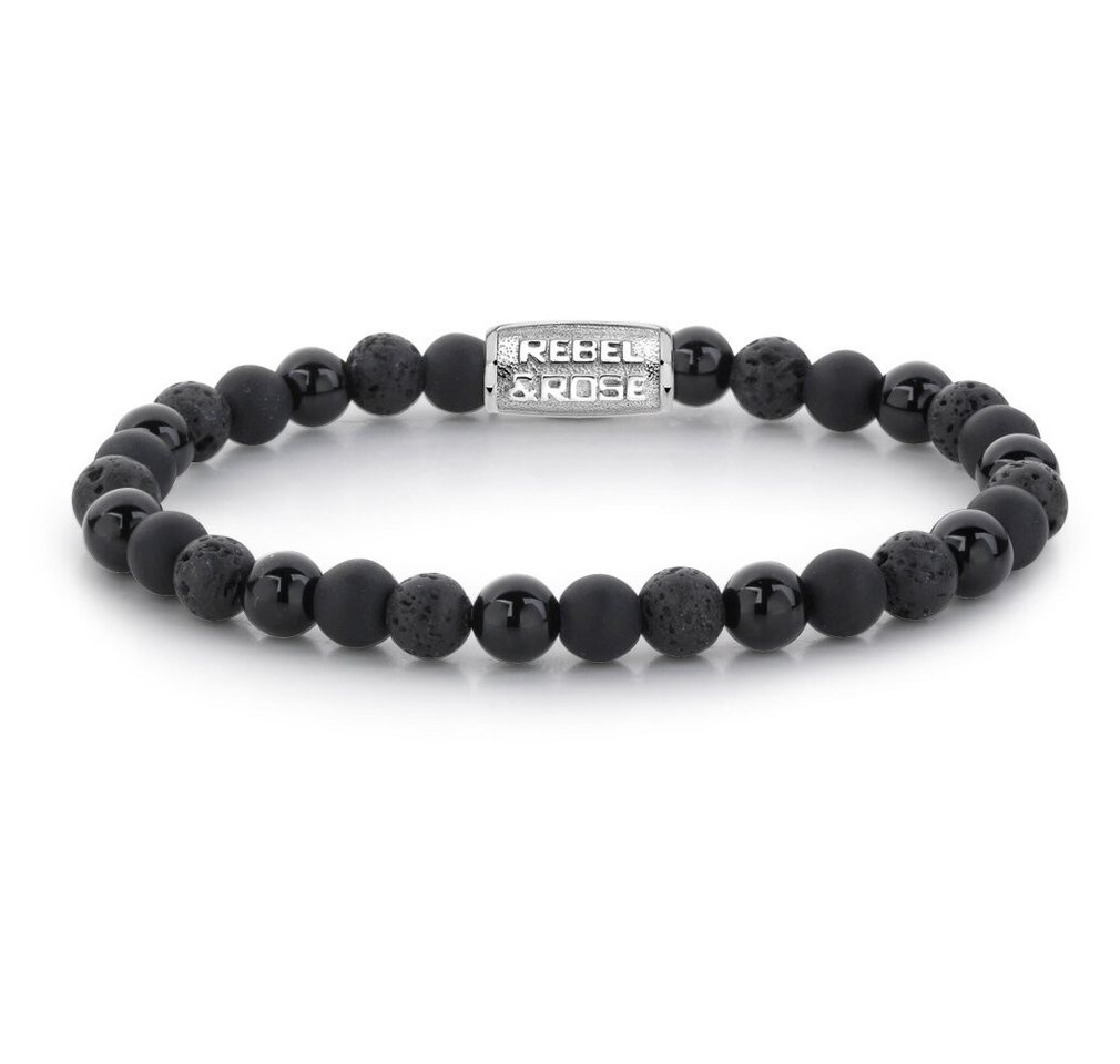 Rebel & Rose Armband Perlenarmband Black Rocks RR-60033-S - Abmessung: 17,5 cm - M von Rebel & Rose