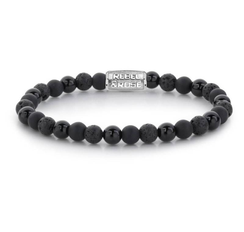 Rebel & Rose Armband Perlenarmband Black Rocks RR-60033-S - Abmessung: 17,5 cm - M von Rebel & Rose