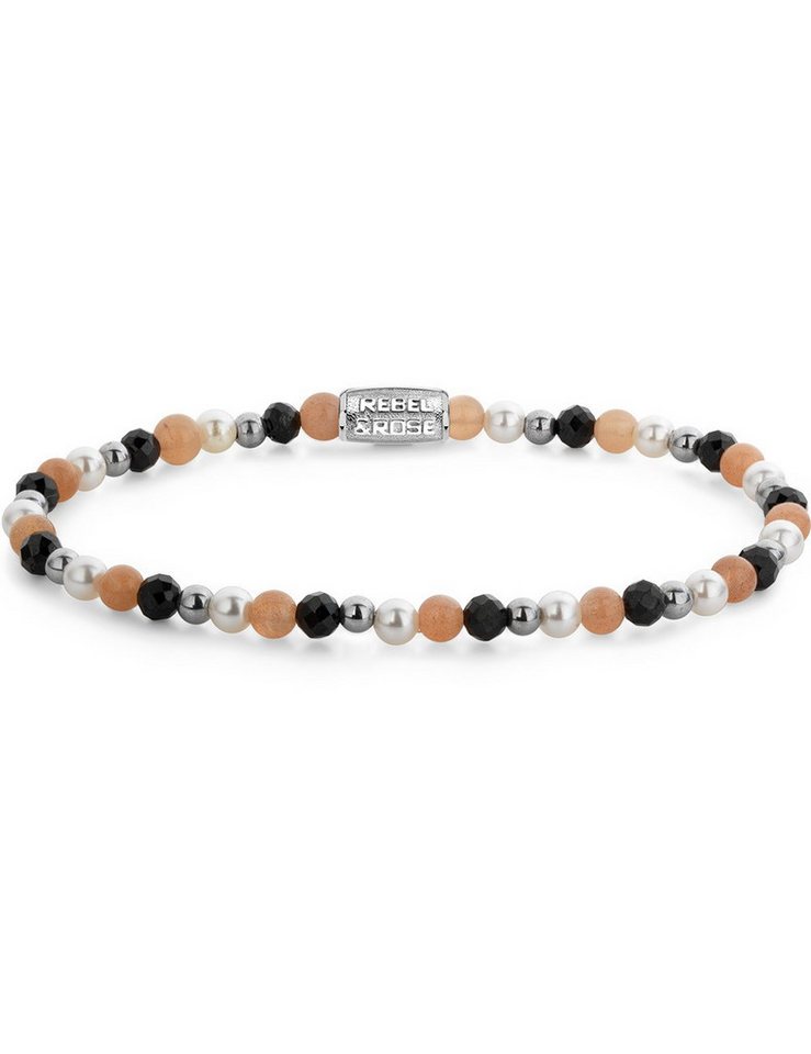 Rebel & Rose Armband Rebel & Rose RR-40161-S-S Armband Black Glam Rocks Party Silver von Rebel & Rose