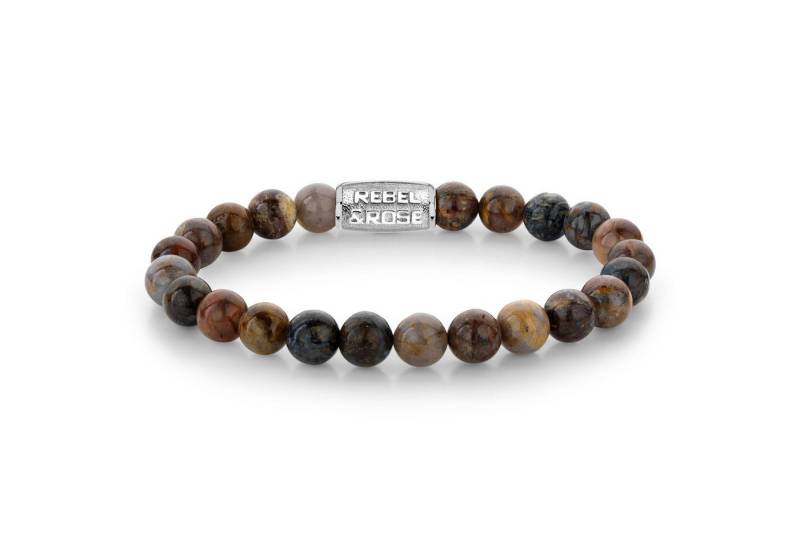 Rebel & Rose Edelstahlarmband Herren-Autumn Rocks 8 mm von Rebel & Rose