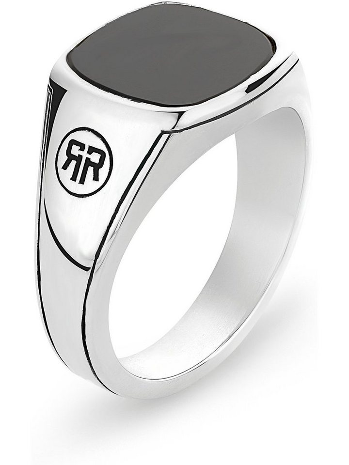 Rebel & Rose Fingerring Rebel & Rose Herren-Herrenring 925er Silber Onyx, Onyx von Rebel & Rose