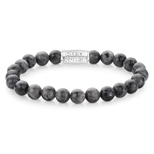 Rebel & Rose Herren-Armband Grey Seduction 8 mm RR-80026-S-L+ 20 cm von Rebel & Rose