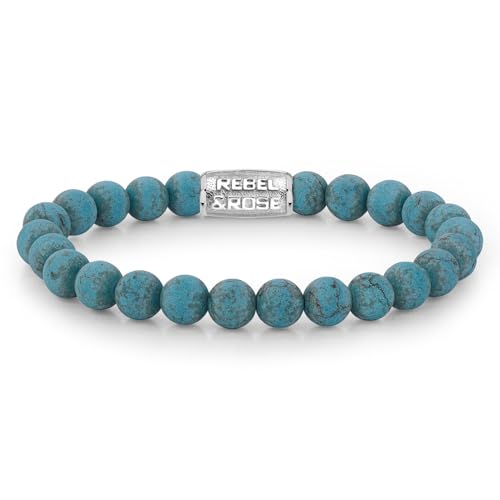 Rebel & Rose Herren-Armband Matt Turquoise Delight 8 mm RR-80043-S-XL 20 cm Rebel & Rose Herren-Armband Matt Turquoise Delight 8 mm RR-80043-S-XL 20 cm von Rebel & Rose