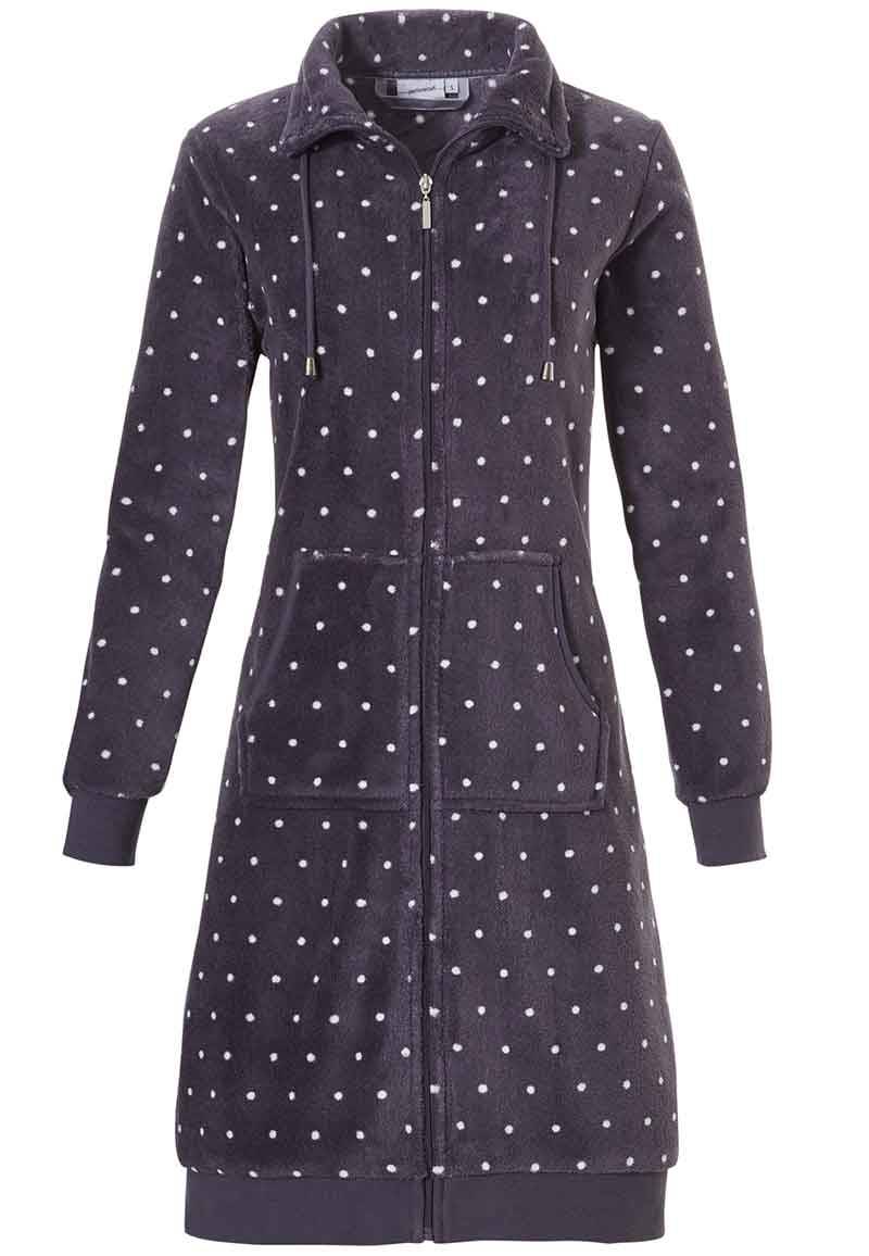 Grijze badjas met stipjes - Ritssluiting-2xl von Rebelle