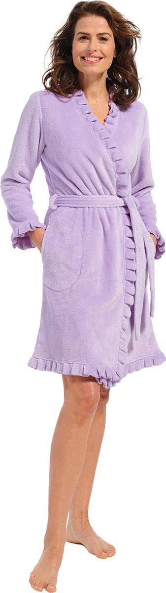 Lila fleece kimono met ruffles - 100 cm-XL (48-50) von Rebelle