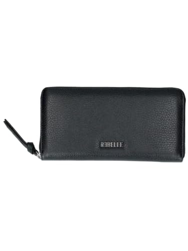 Rebelle Geldbörse Wallet Bigzip Schwarz Leder, Schwarz , Taglia Unica von Rebelle