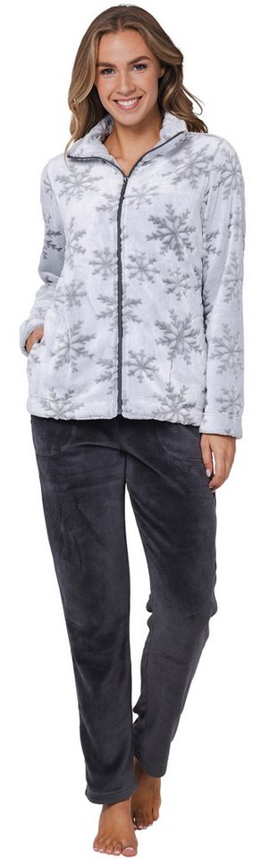Rebelle Hausanzug Damen Fleece Homewearanzug (2 tlg) Modisches Design von Rebelle
