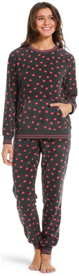 Rebelle Hausanzug Damen Hausanzug Pyjama (2 tlg) Fleece Qualität von Rebelle