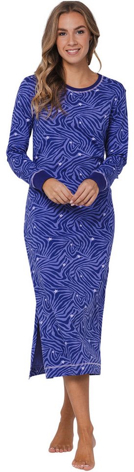 Rebelle Nachthemd Damen Schlafshirt mit langem Arm (1-tlg) Modisches Design von Rebelle