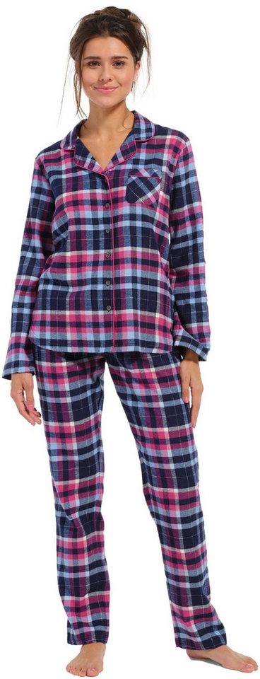 Rebelle Schlafanzug Damen Flanell Pyjama (2 tlg) Baumwolle von Rebelle