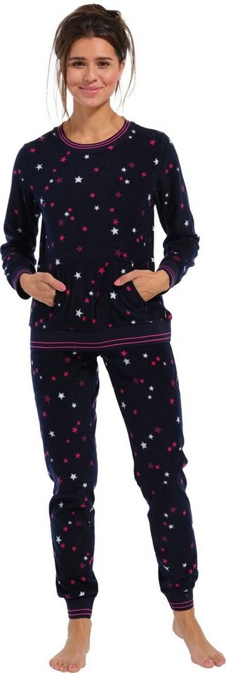 Rebelle Schlafanzug Damen Fleece Pyjama (2 tlg) Sterne allover von Rebelle
