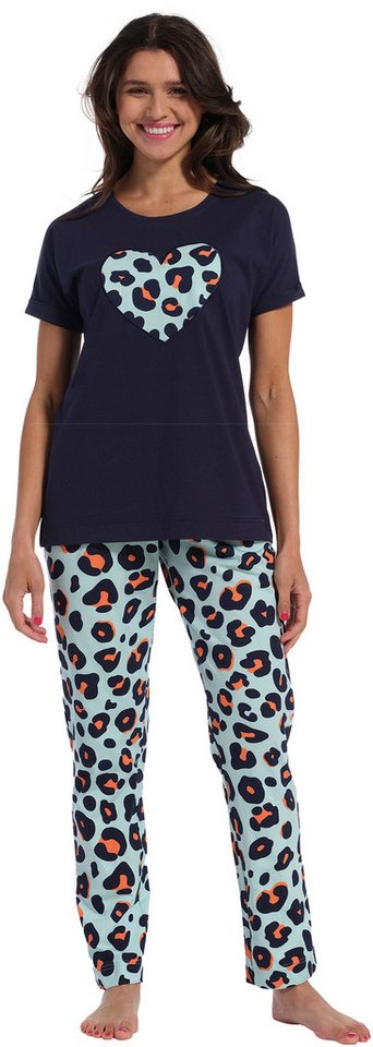 Rebelle Schlafanzug Damen Pyjama (2 tlg) Modisches Design von Rebelle