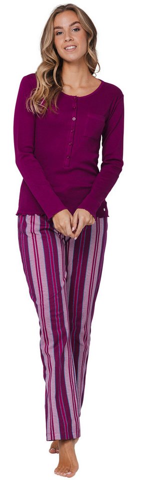 Rebelle Schlafanzug Damen Pyjama lang (2 tlg) Modisches Design von Rebelle