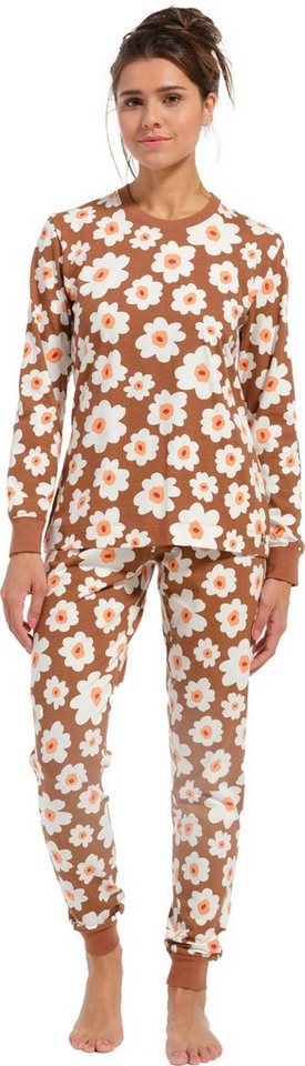 Rebelle Schlafanzug Damen Pyjama mit Blumen (2 tlg) Baumwollmischung von Rebelle