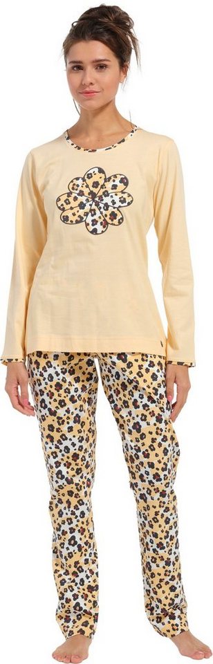 Rebelle Schlafanzug Damen Pyjama mit langem Arm (2 tlg) Baumwolle von Rebelle