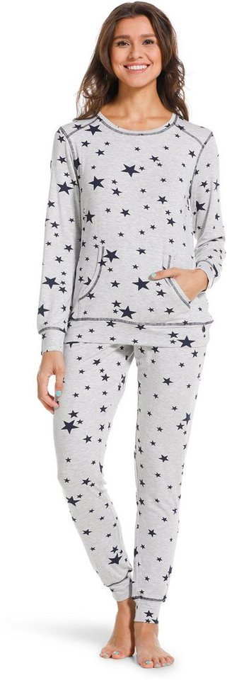 Rebelle Schlafanzug Damen Schlafanzug mit Sternen (2 tlg) Modisches Design von Rebelle