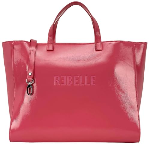 Rebelle Shopping Ashanti Patent Tasche aus Leder Naplak Fuchsia Fluo, fuchsia, Taglia Unica von Rebelle