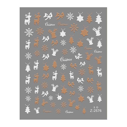 1 Blatt Festliche 5d Geprägte Glitzernde Nägelabziehbilder Für Weihnachten Winterurlaub Nägel Kunstdekoration Für Frauen Mädchen von Rebellious