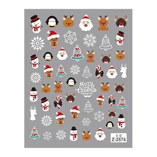 1 Blatt Festliche 5d Geprägte Glitzernde Nägelabziehbilder Für Weihnachten Winterurlaub Nägel Kunstdekoration Für Frauen Mädchen von Rebellious