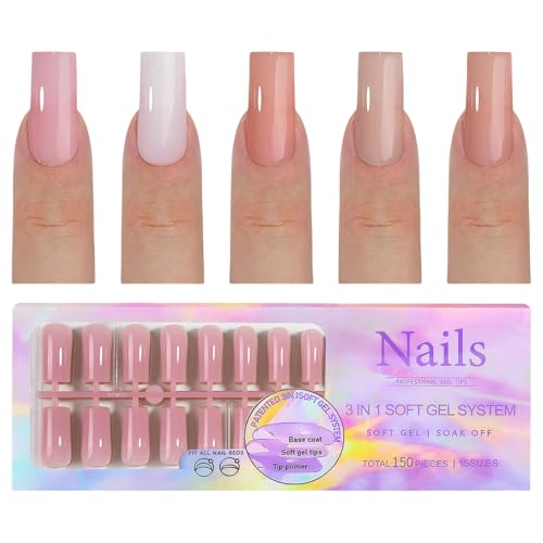 1 Box Kurze Künstliche Nägel Mit Französischer Spitze Vollständige Abdeckung Zum Aufkleben Auf Die Nägel Nude Zum Aufdrücken Der Nägel Für Frauen Und Mädchen von Rebellious