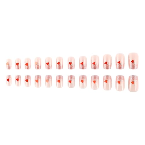 24pcs Press Auf Nägeln Square Klebstoffe Auf Nägeln Französisch Gefälschte Nägel Designs Falsche Nägel Künstliche Nägel Geschenke Für Frauen Mädchen von Rebellious