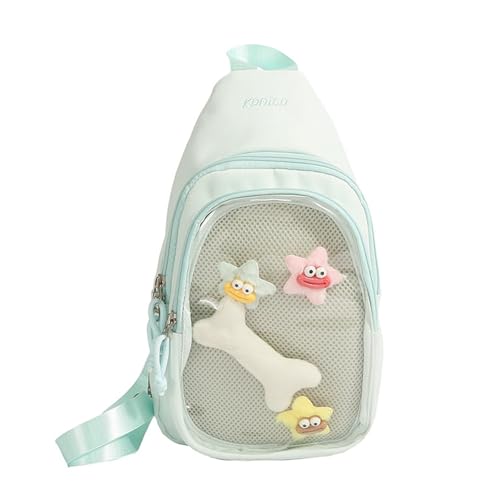 Clear Itabag Chest Chest Bag Transparent Itabag Crossbody Rucksack Mode Slings Bag Handtasche Dayback Für Frauen Anime Display Crossbody Slings von Rebellious