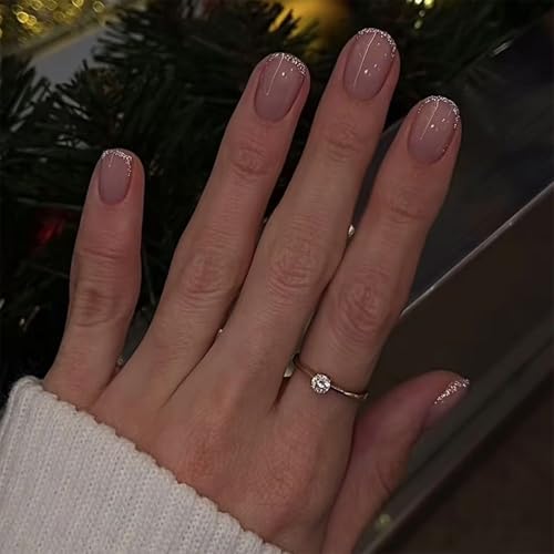 Drücken Sie Auf Nägel Kurzquadratische Falsche Nägel Französische Auf Acryl Für Frauen Girls Manicure Accesories Künstlicher Nagel von Rebellious