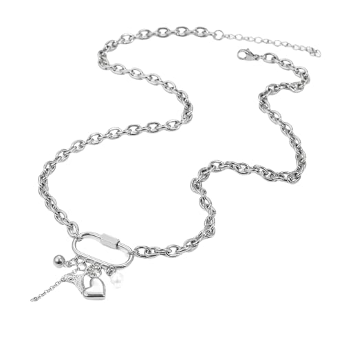 Einstellbarer Retro Inspirierter Schichten Halskettenallergie Resistent Edelstahl Alltags Vielseitiger Schmuck Für Freizeitkleidung Multi Accent Anhängerkettenschmuck von Rebellious