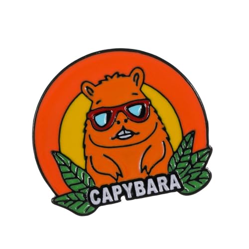Elegante Capybaras Lapel Pin Handgefertigte Tierbrosche Stylish Corsage Badge Fashion Accessoire Für Partys Und Abendessen Rucksack Dekoration Pin von Rebellious