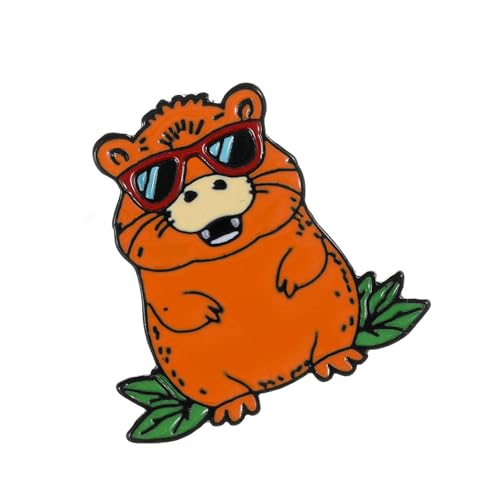 Elegante Capybaras Lapel Pin Handgefertigte Tierbrosche Stylish Corsage Badge Fashion Accessoire Für Partys Und Abendessen Rucksack Dekoration Pin von Rebellious