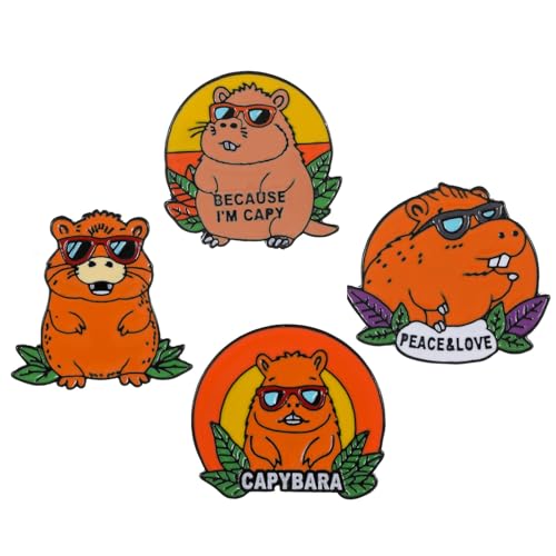Elegante Capybaras Lapel Pin Handgefertigte Tierbrosche Stylish Corsage Badge Fashion Accessoire Für Partys Und Abendessen Rucksack Dekoration Pin von Rebellious