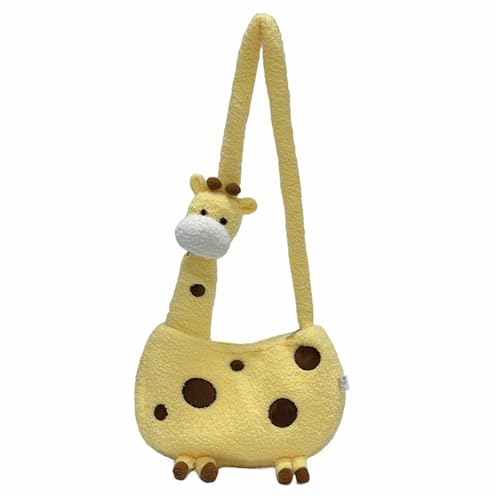 Frauen Cartoon Tasche Koreanische Stile Schulter Tasche Plüsch Giraffe Messengers Tasche Einfache Umhängetasche Schöne Einkaufstasche von Rebellious