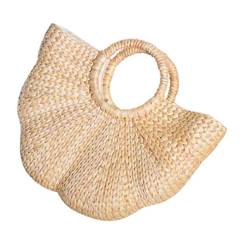 Frauen Strohhandtasche Elegante Strandtasche Top Fashion Vacation Handweb Täglich Für Reisebrauen Frauen Strohhandtasche Handtasche Handgewebtes Top Eleganter Strand von Rebellious